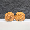 Wenwan Art Toad Crystal Frog classic Wenwan Walnut, 32mm x 34mm, detailed carved gemstone pair, collectible art piece.