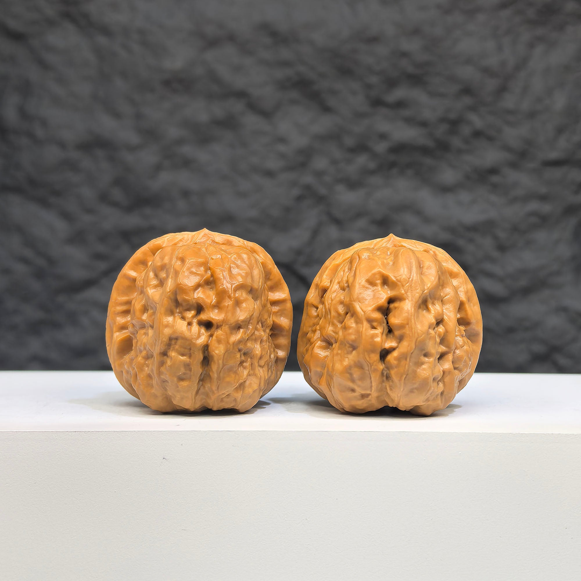 Wenwan Art Toad Crystal Frog Wenwan Walnut pair, 32x36mm, intricately carved water crystal frogs on walnut bases.