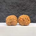 Wenwan Art Toad Crystal Frog Wenwan Walnut pair, 36mm x 39mm, detailed carved water crystal frogs for collection or display.