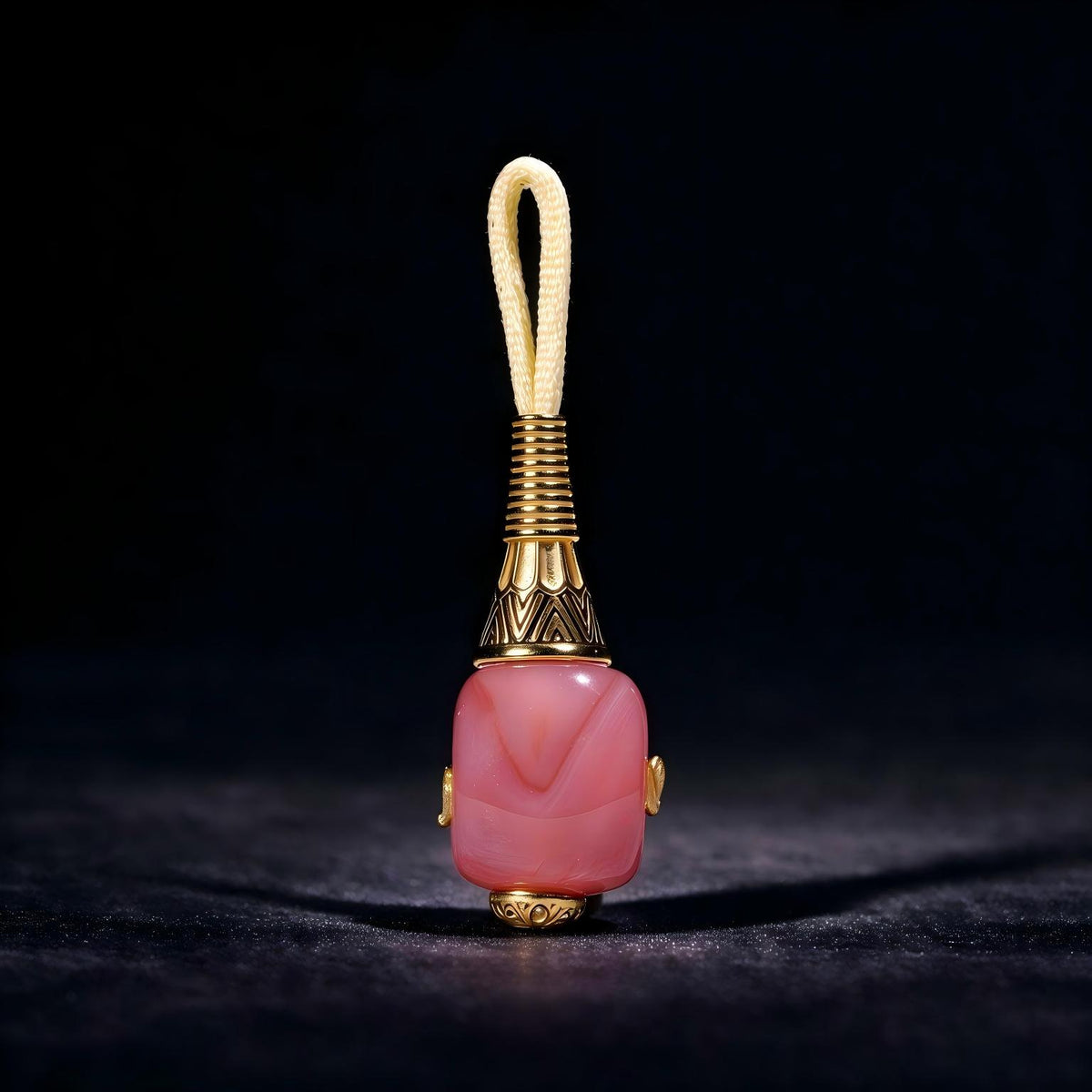 ST-11 | Pink Dzi-Style Guru Bead - 10.4 mm