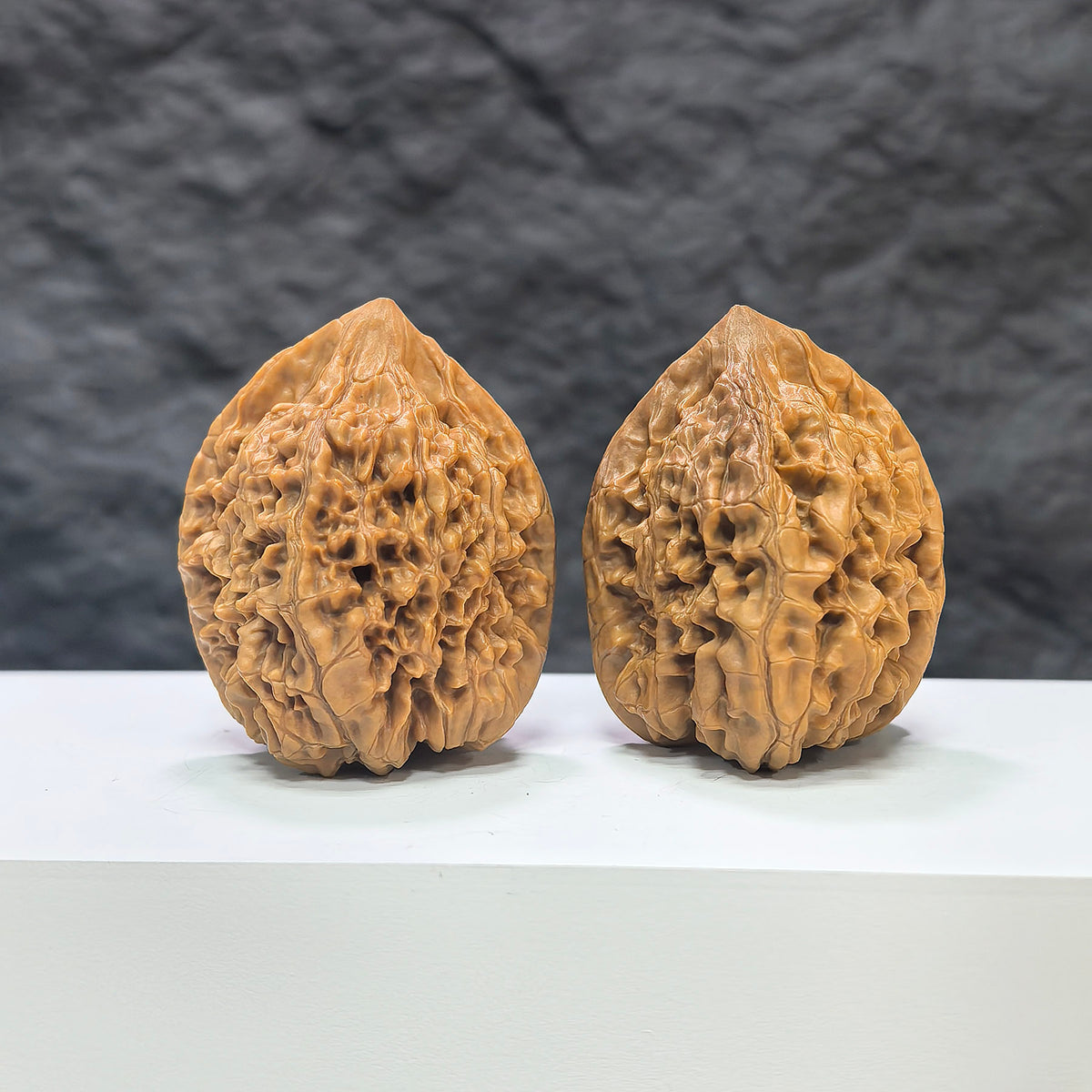 Authentic Wild Wenwan Walnut pair from Wenwan Art, measuring 39mm x 38mm, displayed on a neutral background.