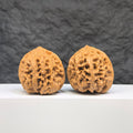 Selected grade Wild Bison Walnut Wenwan Art piece, 4cm by 4cm, featuring intricate natural wood grain and smooth polished surface.