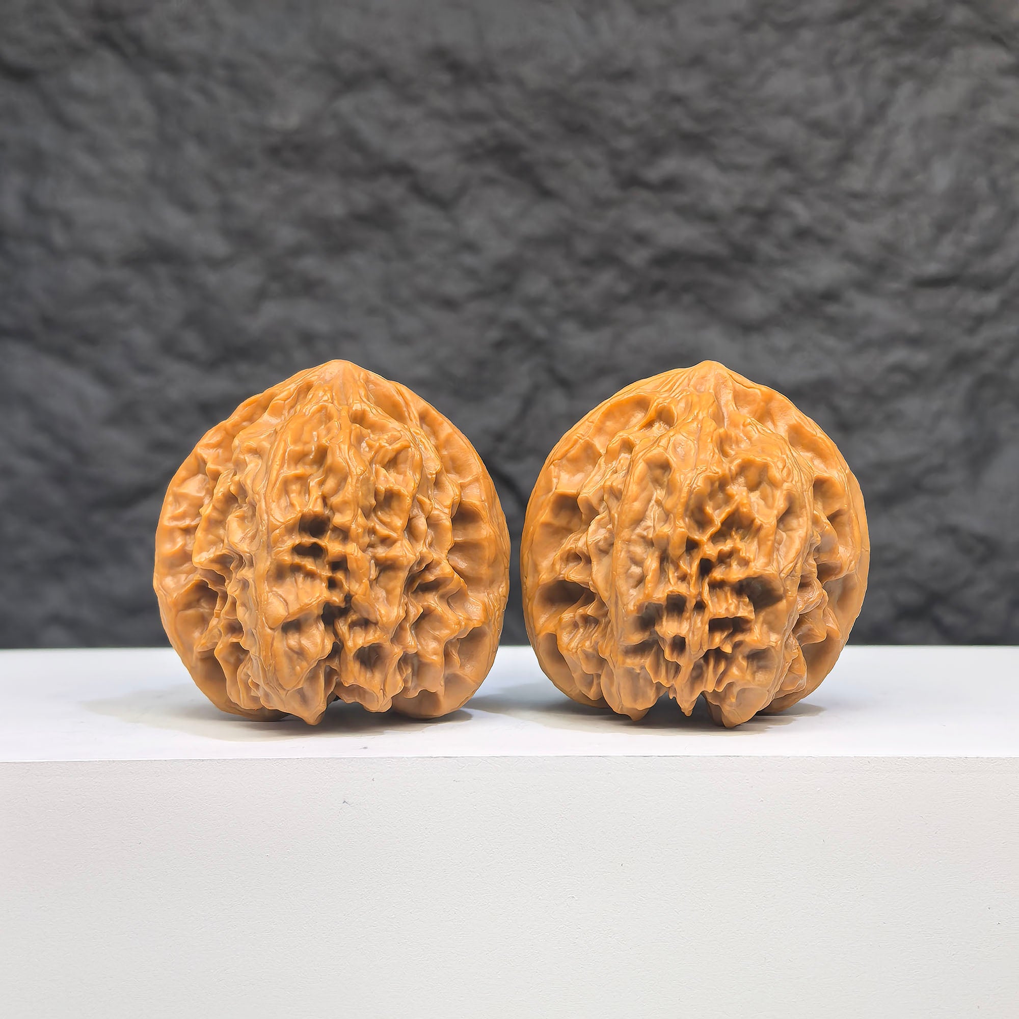 Selected grade Wild Bison Walnut, Wenwan Art Wenwan Walnut, 3.8x3.7cm, smooth polished natural walnut for Chinese cultural collectibles.