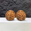 Pair of Golden Kylin Wenwan walnuts from Wenwan Art, featuring 37x38mm classic carved walnut art pieces.