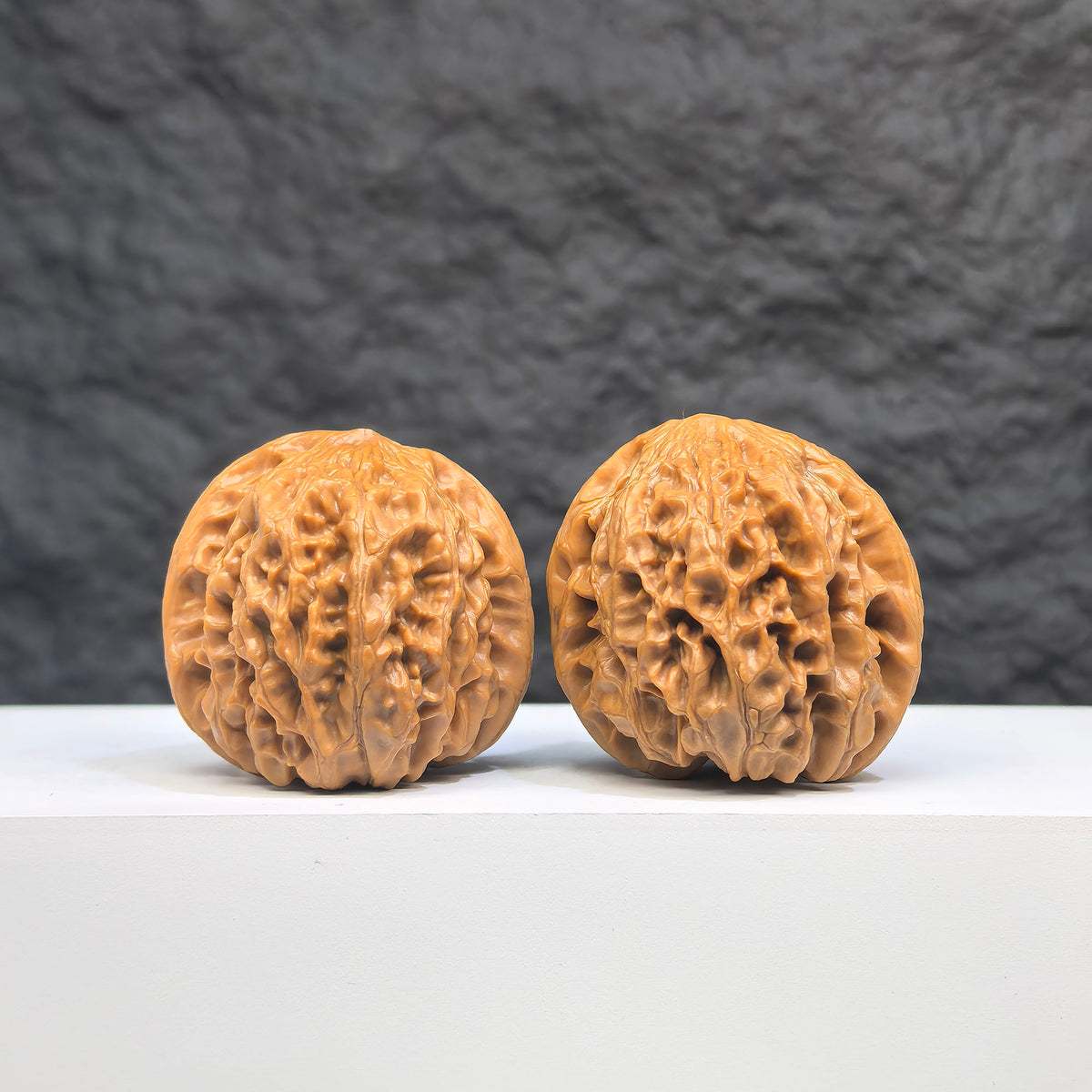 Selected grade Wild Bison Walnut Wenwan art piece, 3.8x3.7cm, featuring polished natural walnut with intricate grain details.