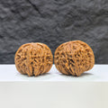Wenwan Art Sizuolou Classic Wenwan Walnut pair, 41mm x 37mm, detailed natural wood grain, traditional collectible Wenwan artifacts