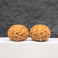 Pair of Palace Lantern Wenwan walnuts from Wenwan Art, featuring carved traditional designs, 42mm x 41mm, detailed and polished.