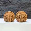 Wenwan Art Sizuolou Classic Wenwan Walnut pair, 41mm x 38mm, featuring polished wood with natural grain and smooth finish.