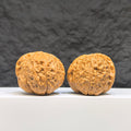 Pair of Pumpkin Pier Wenwan Walnuts from Wenwan Art, 40mm x 42mm, showcasing detailed carved pumpkin designs in natural walnut color.