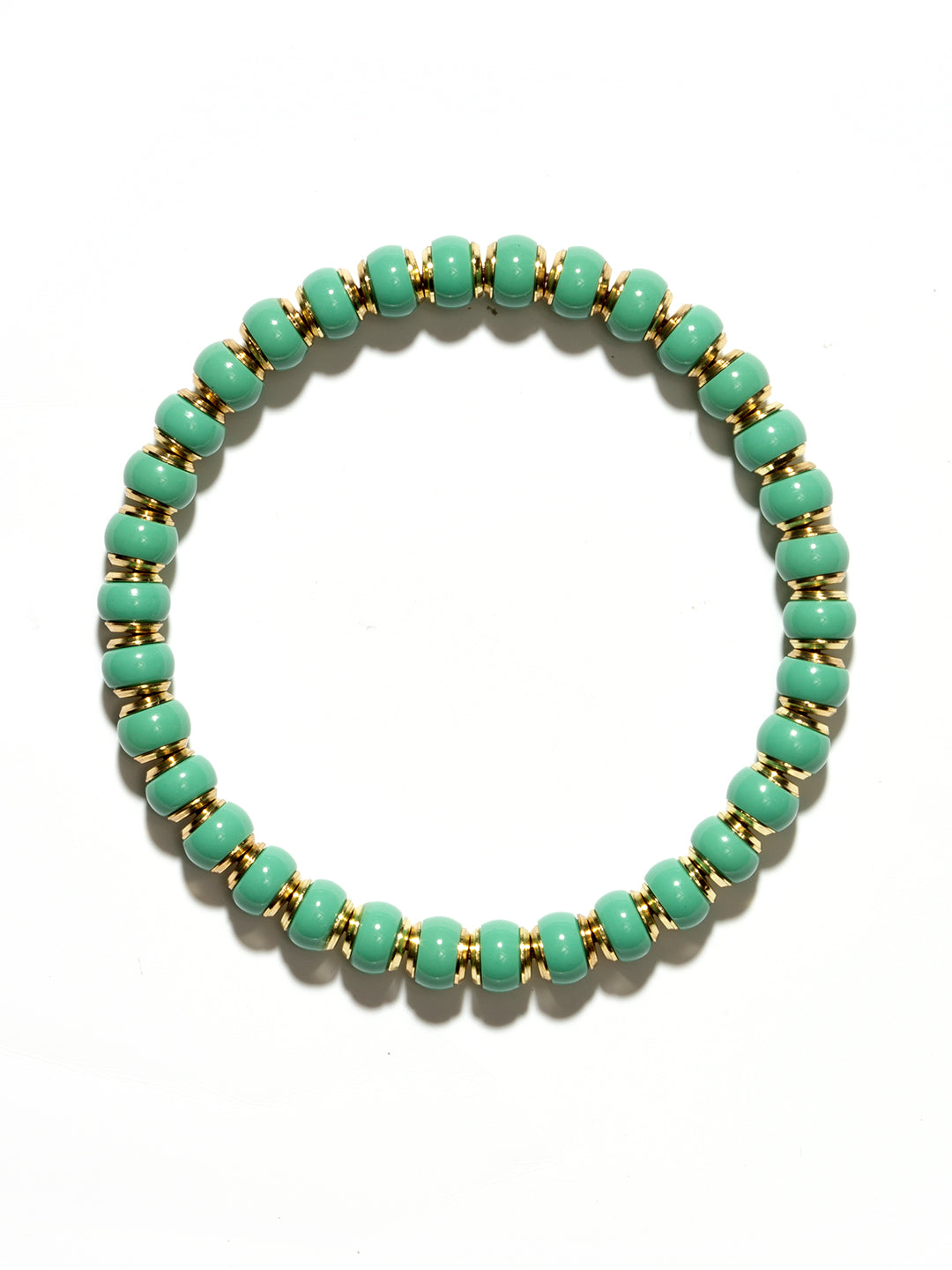 [Zen Collection] "Lumière" Turquoise Bead Bracelet w/ 18K Gold-Plated Brass Spacers (7mm) | 琉光綠松石手串 7mm 銅鍍金隔片 優雅疊戴時尚手鍊