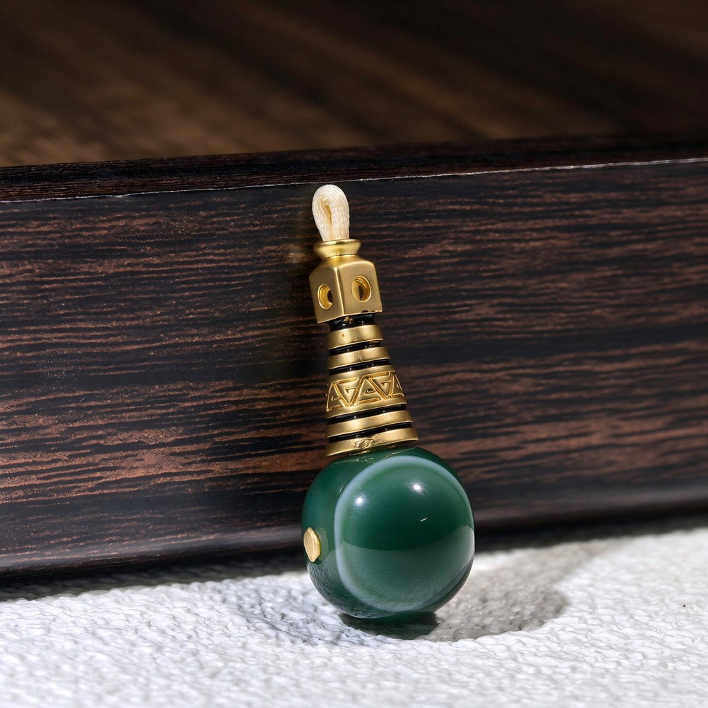 ST-15 | Tourmaline Guru Bead with Copper Detail - 14.3 mm