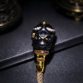 Copper-accented Dzi-style beading component from ZenWenwan, 11.5 mm, featuring intricate designs for jewelry making.