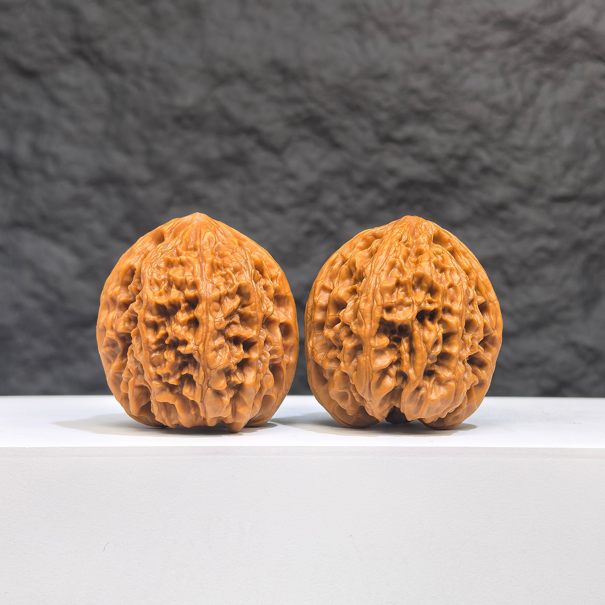 Selected grade Wenwan Bison Walnut, 3.5×3.3cm, showing detailed natural wood grain and craftsmanship from Wenwan Art.