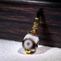 ST-12 | Black and White Dzi-Style Guru Bead - 9.1 mm
