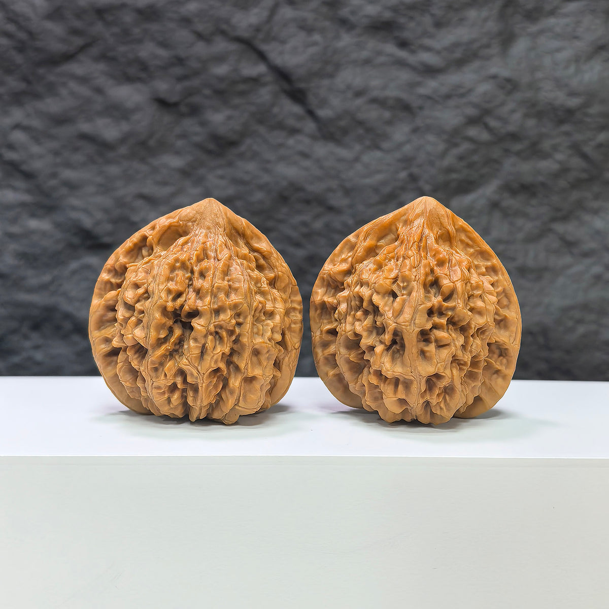 Pair of large Wenwan walnuts from Wenwan Art, premium 45mm x 41mm official-style walnut display in natural color.