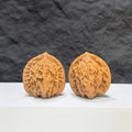Pair of Xiayunling Classic Wenwan Walnuts by Wenwan Art, 36mm size, showing detailed textured walnut surfaces and natural color.