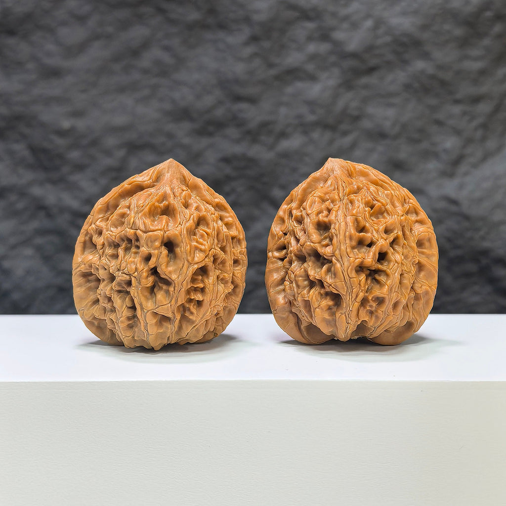 【收藏級】水龍紋 文玩核桃 (3.9 × 4.0cm) | [Collector's Grade] Water Dragon Texture Walnut (3.9 × 4.0cm) - SKU: SLW-1B6