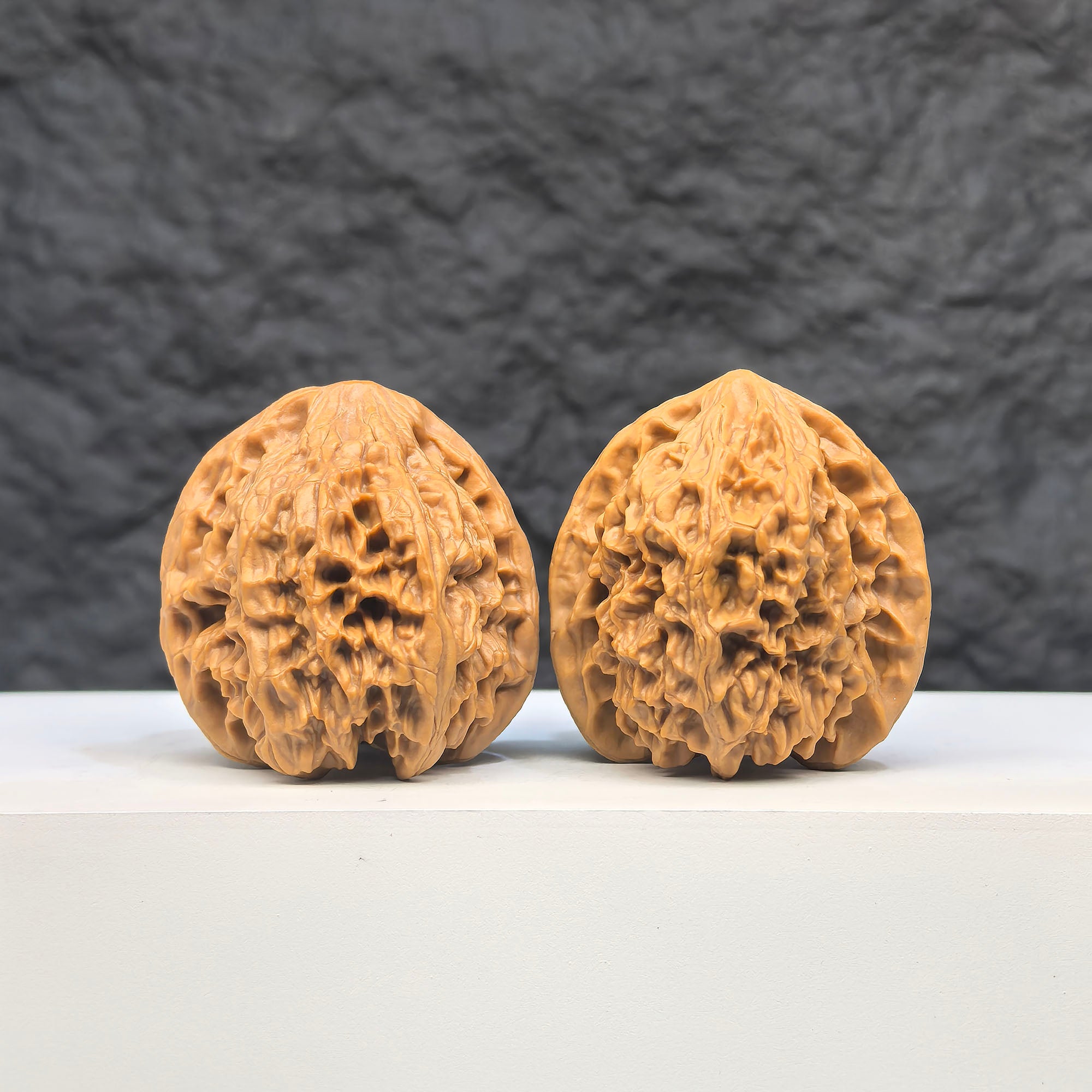 Selected grade Wild Bison Walnut from Wenwan Art, 3.8×3.6cm, showcasing smooth, polished Wenwan walnut for collection or display.