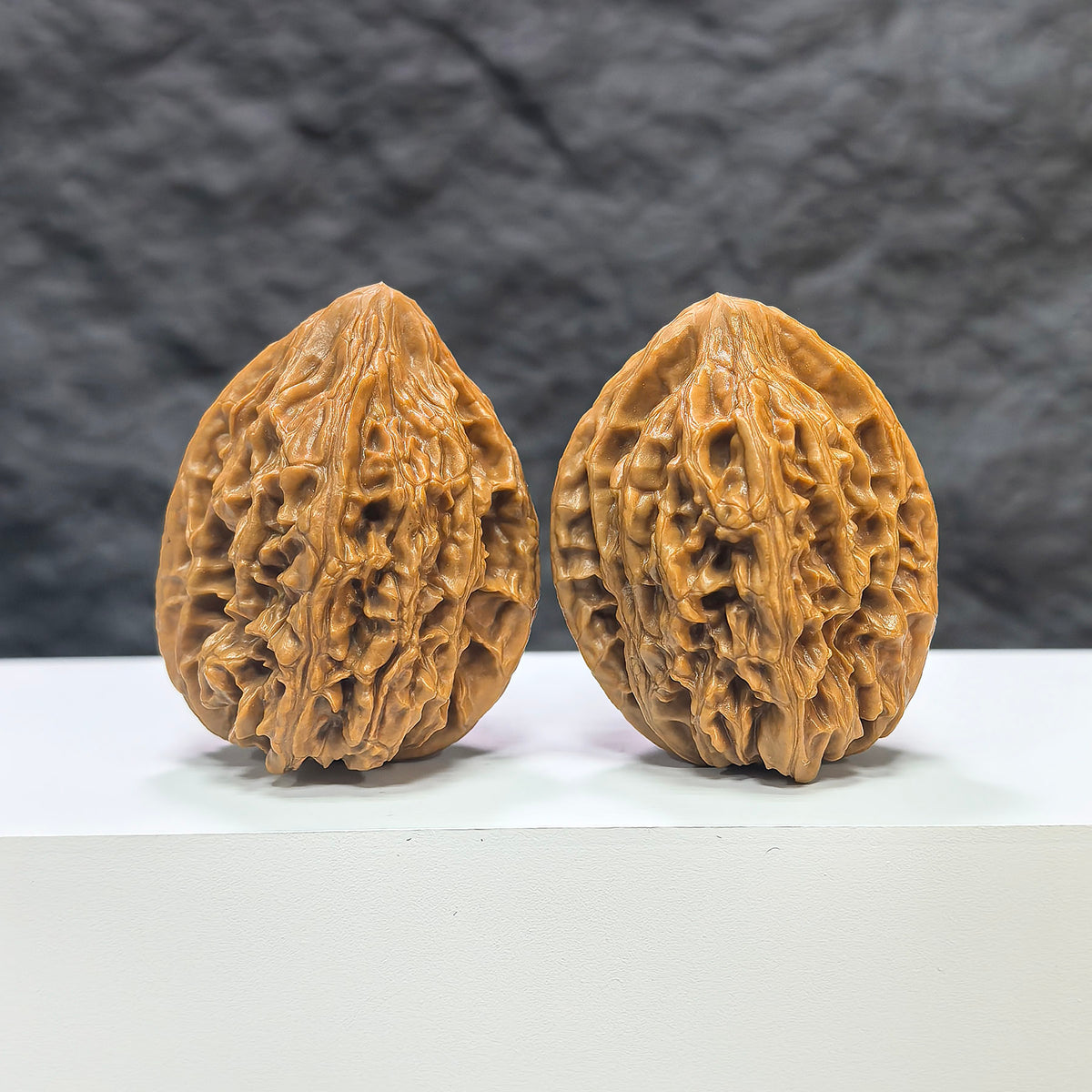 Pair of Beijing Chicken Heart Wenwan walnuts from Wenwan Art, featuring 39mm size with smooth, polished surface.