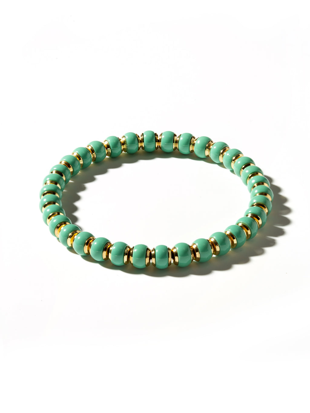 [Zen Collection] "Lumière" Turquoise Bead Bracelet w/ 18K Gold-Plated Brass Spacers (7mm) | 琉光綠松石手串 7mm 銅鍍金隔片 優雅疊戴時尚手鍊