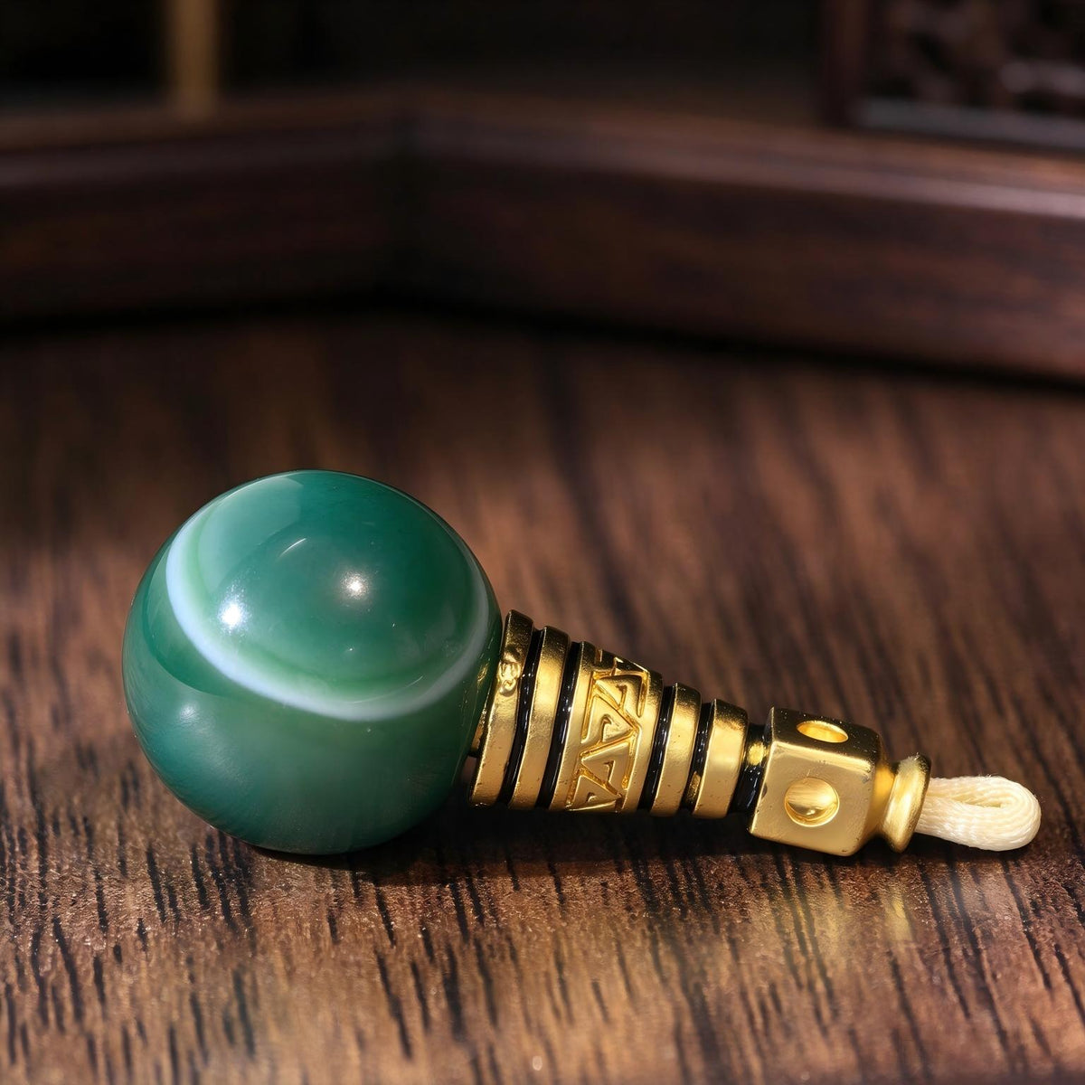 ST-15 | Tourmaline Guru Bead with Copper Detail - 14.3 mm