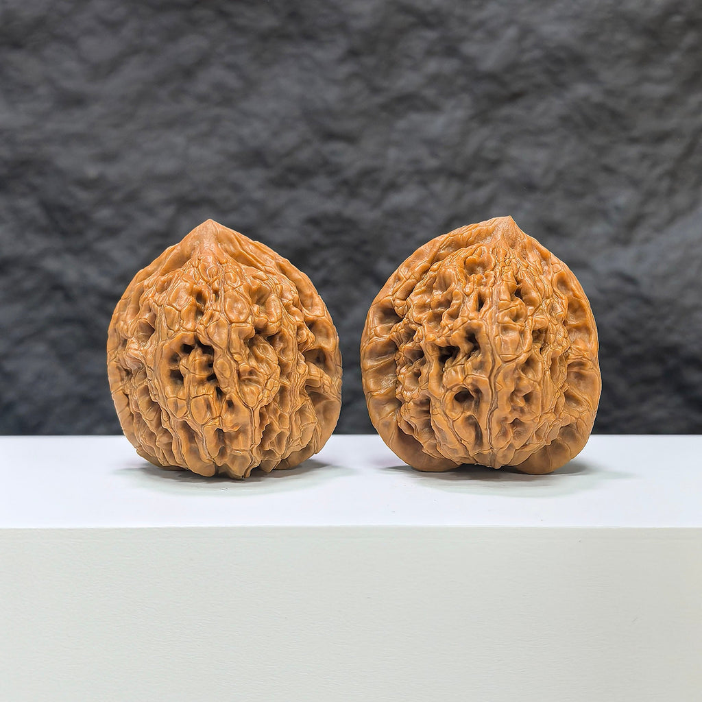 【收藏級】水龍紋 文玩核桃 (3.9 × 4.0cm) | [Collector's Grade] Water Dragon Texture Walnut (3.9 × 4.0cm) - SKU: SLW-1B6