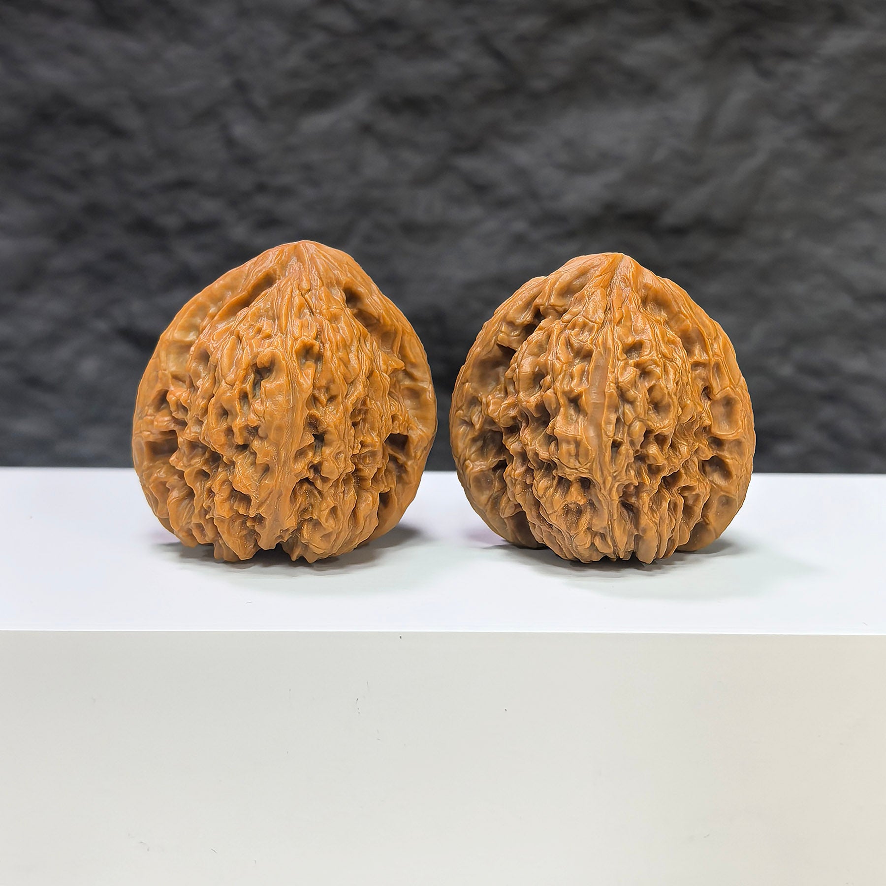 Selected grade Tri-Angular Nanjiangstone Walnut, Wenwan Art Wenwan Walnut, 3.9×3.8cm, detailed stone carving, natural stone appearance