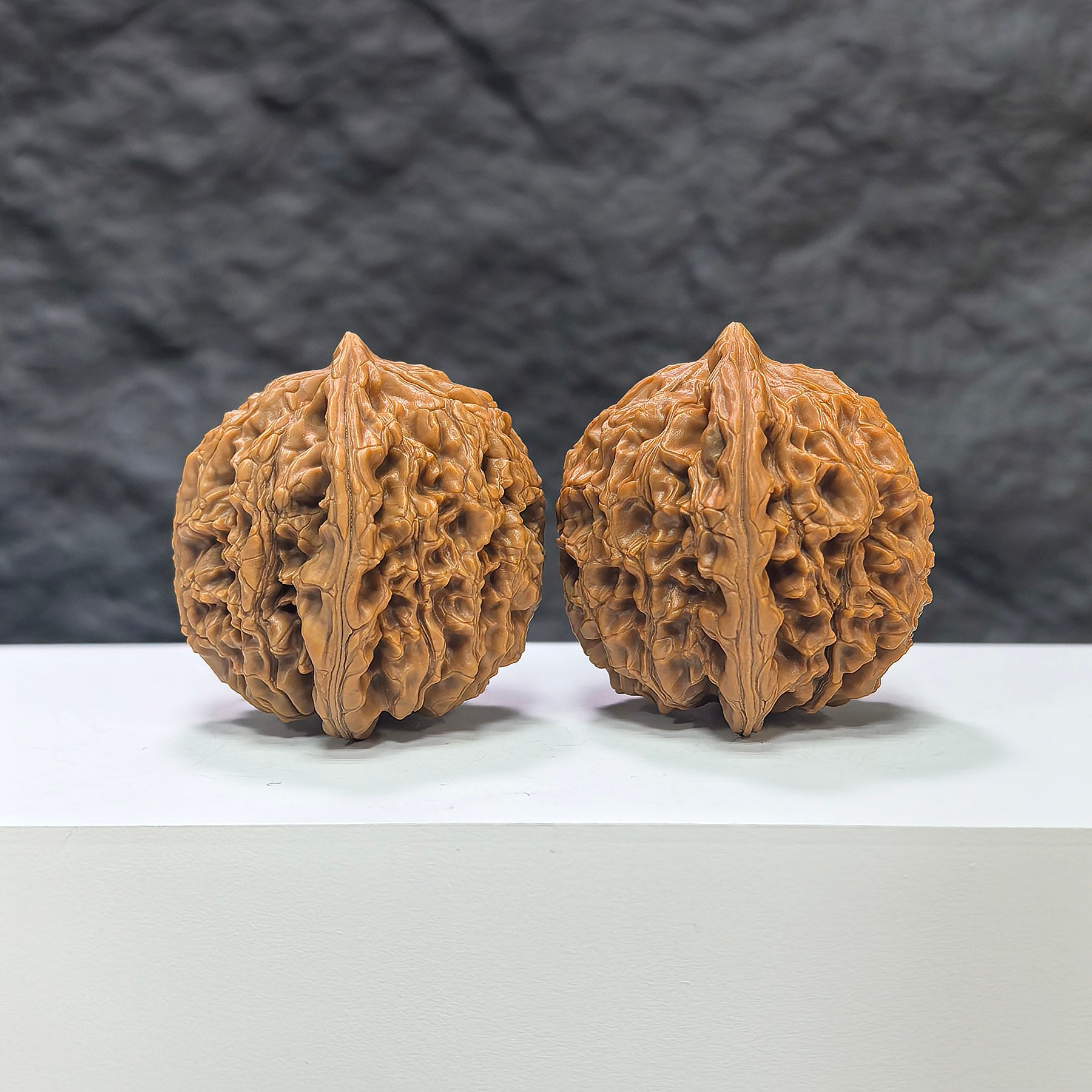 Pair of Wenwan Art Water Dragon Texture Classic Wenwan Walnuts, 40mm x 39mm, showcasing intricate water dragon pattern.