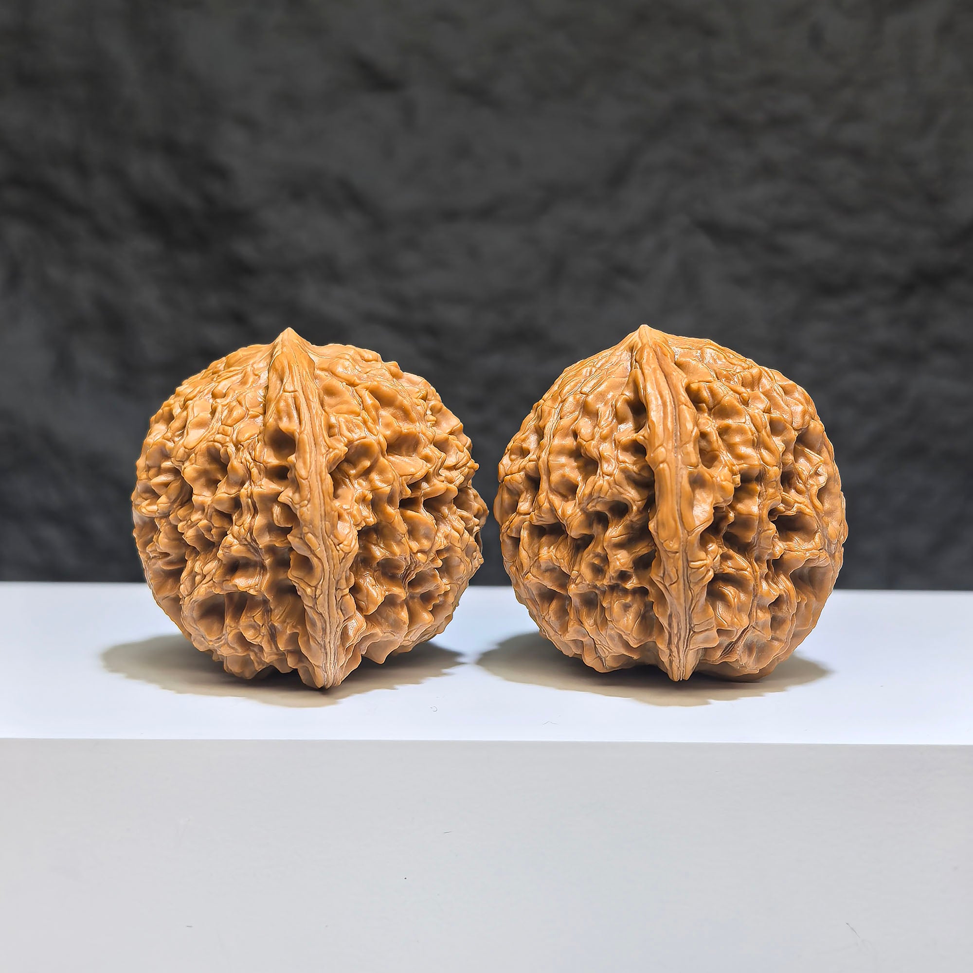 Pair of Classic Scholar Wenwan walnuts with water dragon pattern, 40mm size, handcrafted by Wenwan Art.