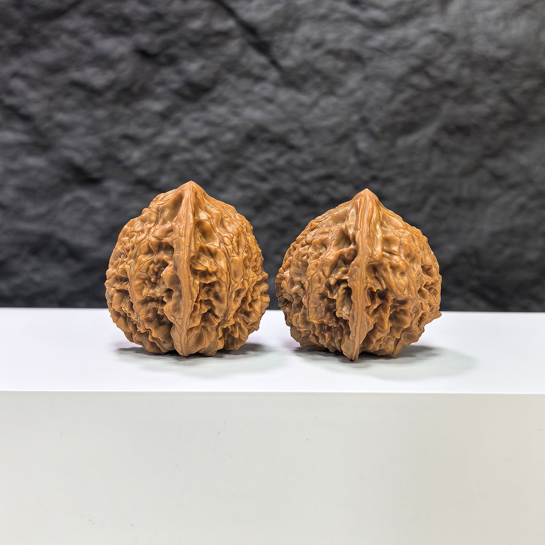 Golden Kylin Wenwan walnut pair from Wenwan Art, 36mm, featuring intricate carvings and a rich golden finish.