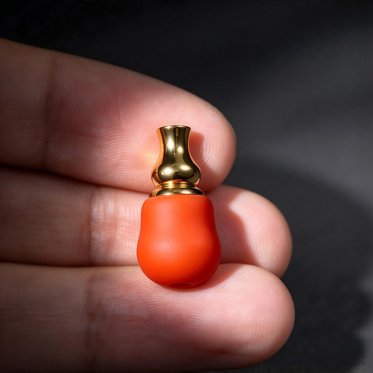 ST-23 | Orange Guru Bead with Copper Detail - 10.8 mm