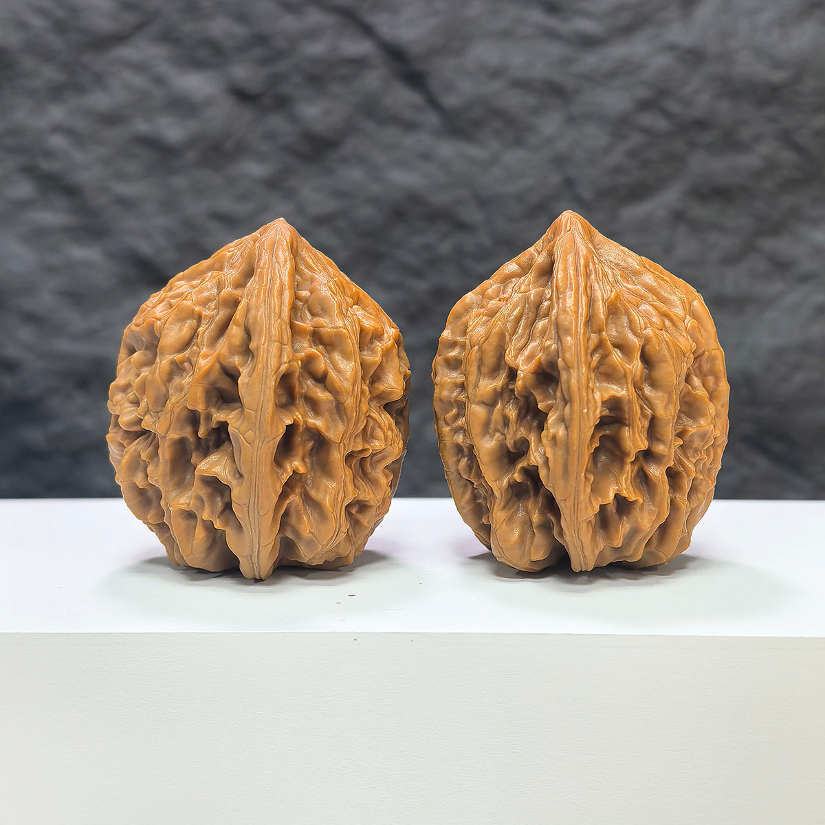 Pair of Classic Scholar Wenwan Walnuts from Wenwan Art, hand-matched Beijing Chicken Heart style, measuring 42x40mm.