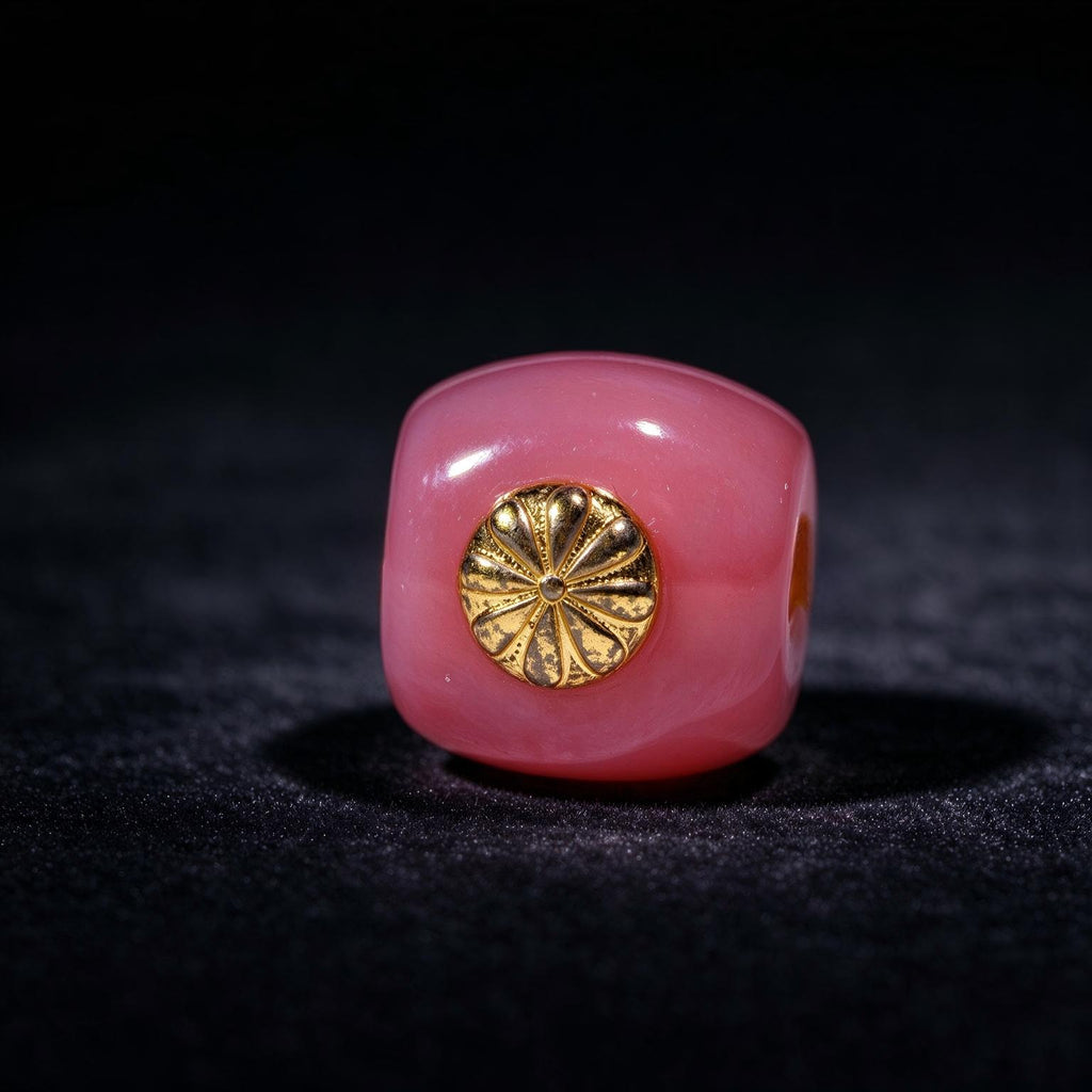 ST-11 | Pink Dzi-Style Guru Bead - 10.4 mm
