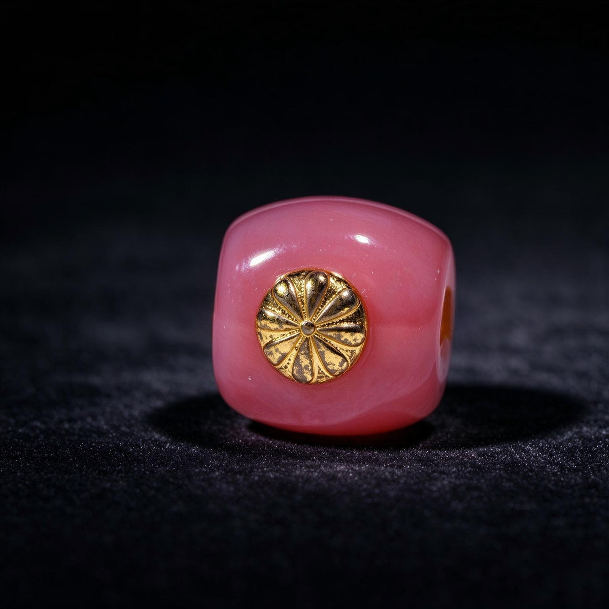 ST-11 | Pink Dzi-Style Guru Bead - 10.4 mm