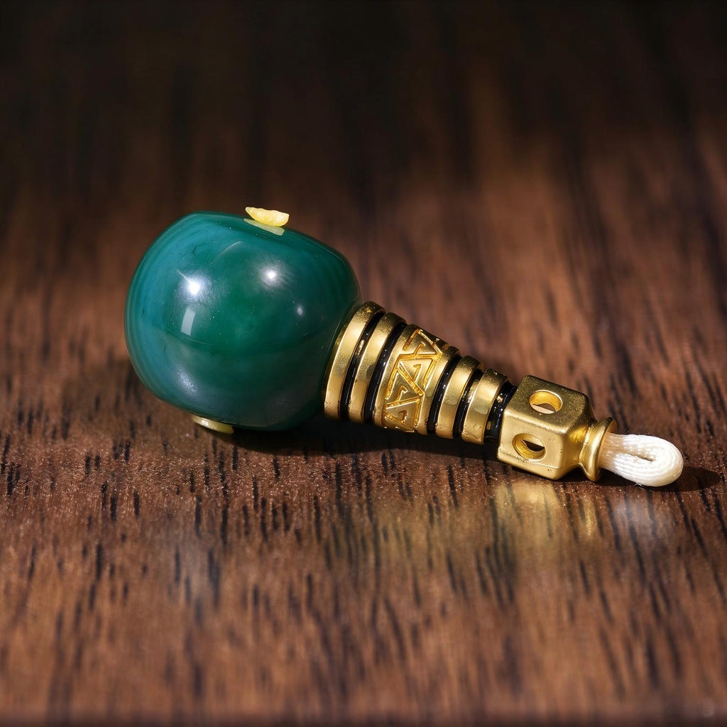 ST-15 | Tourmaline Guru Bead with Copper Detail - 14.3 mm