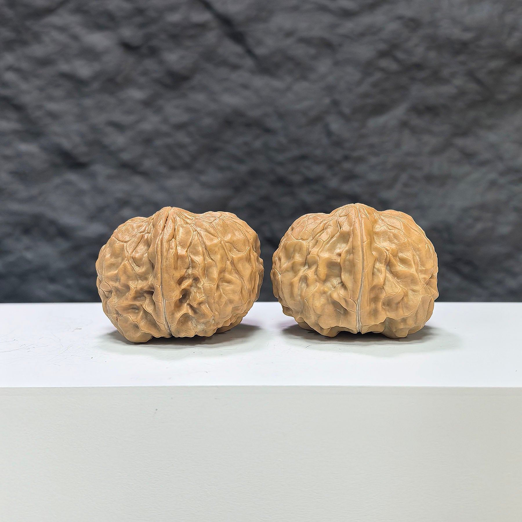 Golden Toad Vessel Wenwan Walnut pair by Wenwan Art, 35mm x 38mm, featuring detailed carved toad and vessel designs.