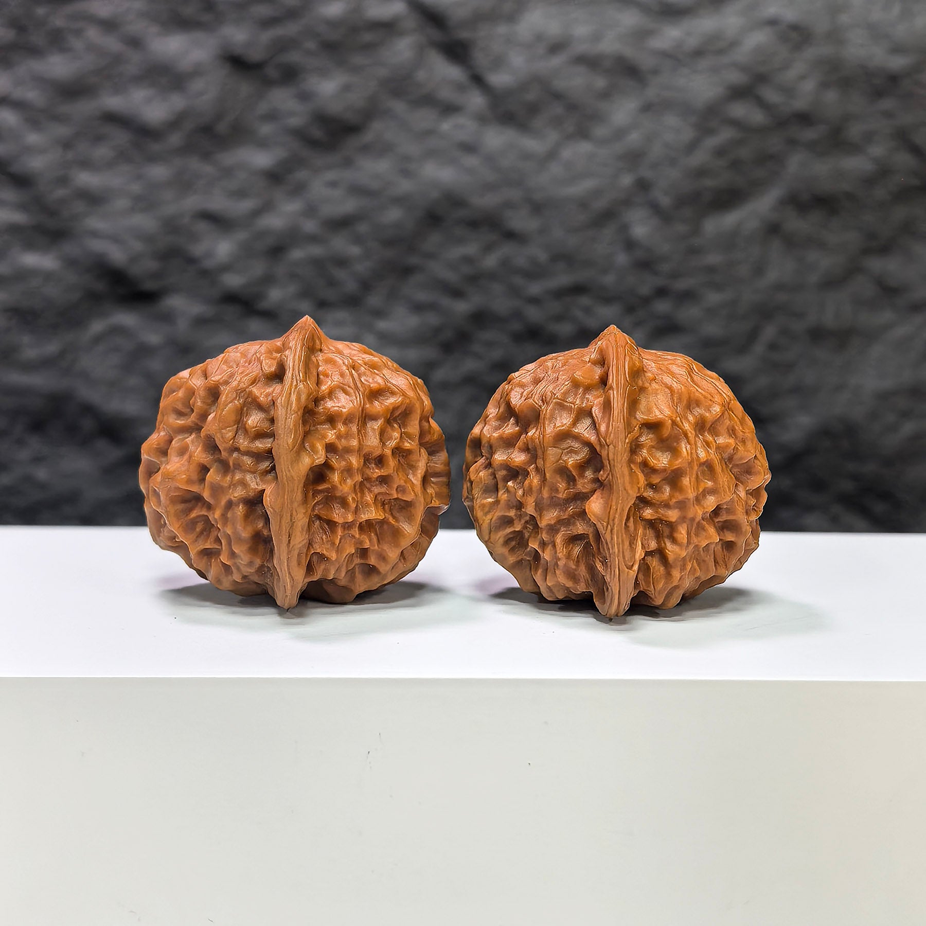 Wenwan Art porcelain doll Wenwan walnut pair, smooth-glaze finish, 38mm size, detailed craftsmanship, collectible ceramic walnuts.