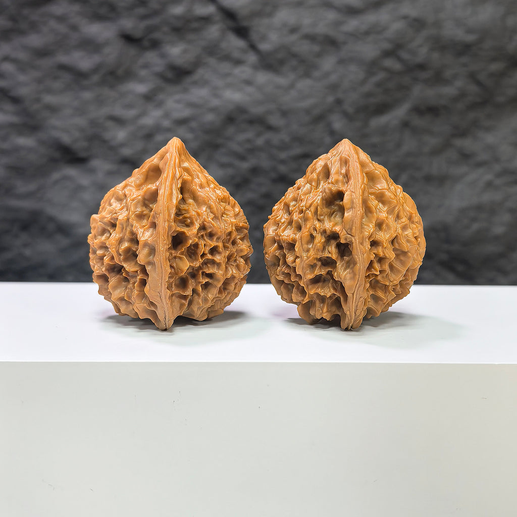 Golden Kylin Wenwan Walnut pair from Wenwan Art, crafted with 40mm and 38mm sizes, featuring intricate natural walnut details.