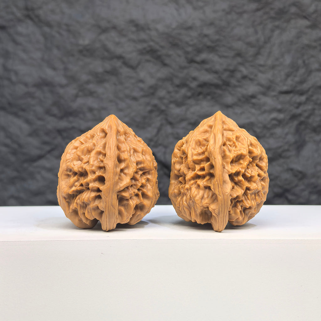 Selected grade Wild Bison Walnut Wenwan toy, 3.8x3.6cm, crafted by Wenwan Art, showcasing smooth, polished walnut surface.