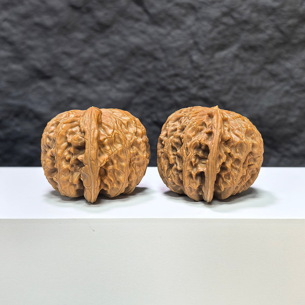 【收藏級】球形白獅子 文玩核桃 (4.4 × 4.3cm) | [Collector's Grade] Spherical White Lion Walnut (4.4 × 4.3cm) - SKU: BSZ-1A1