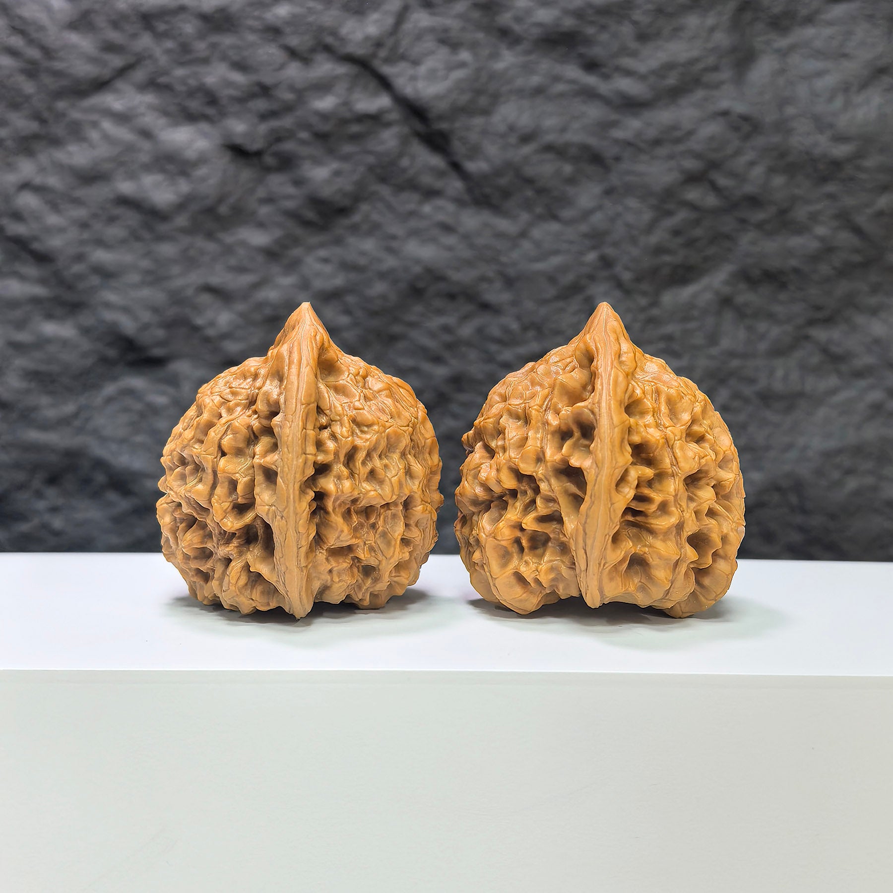Large Wenwan Art official hat-shaped Walnut pair, premium Wenwan walnuts measuring 47mm x 42mm, natural wood texture.