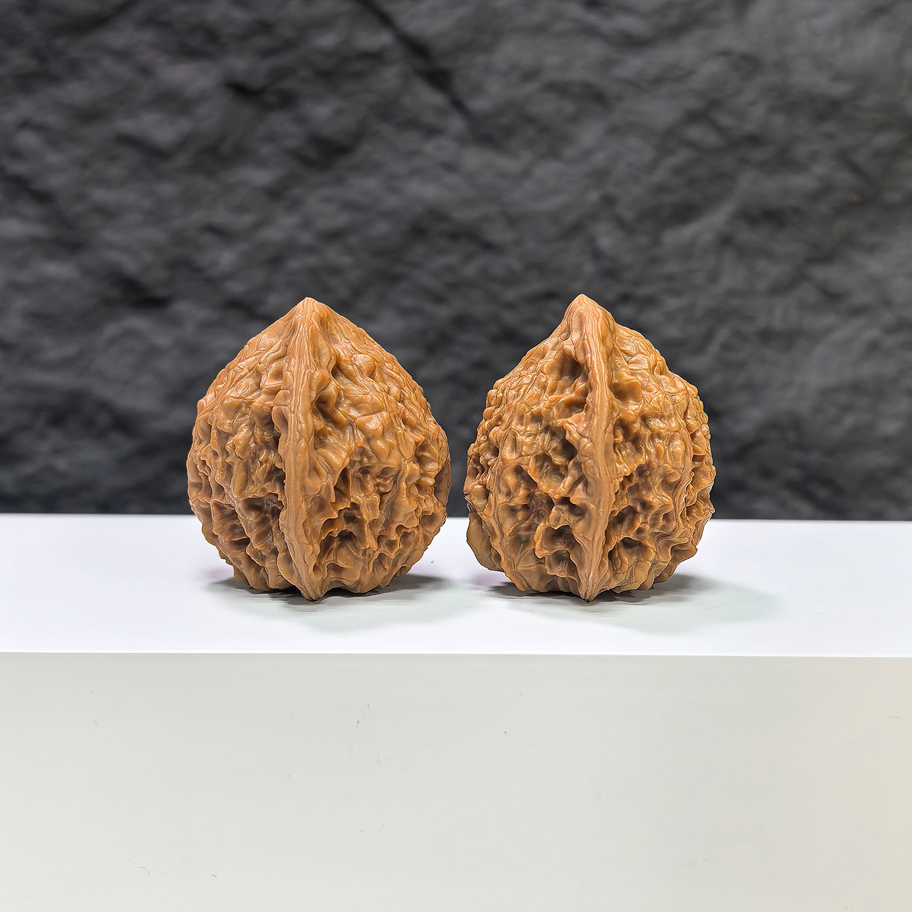 Golden Kylin Wenwan Walnut pair from Wenwan Art, featuring 36mm and 34mm classic walnuts with intricate natural patterns.