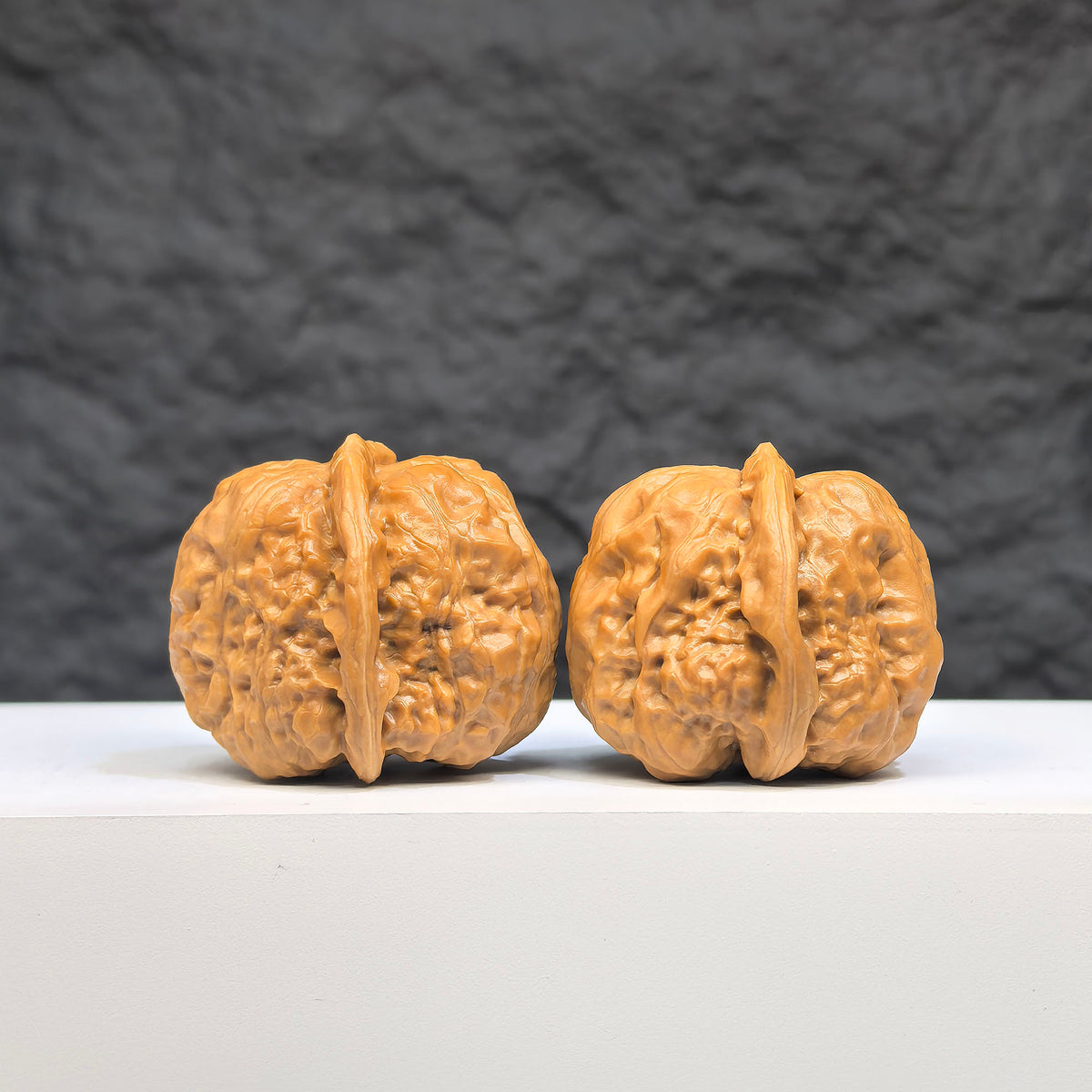 Wenwan Art Toad Crystal Frog Wenwan Walnut pair, 32mm x 36mm, detailed carved water crystal frogs, collectible jewelry stones