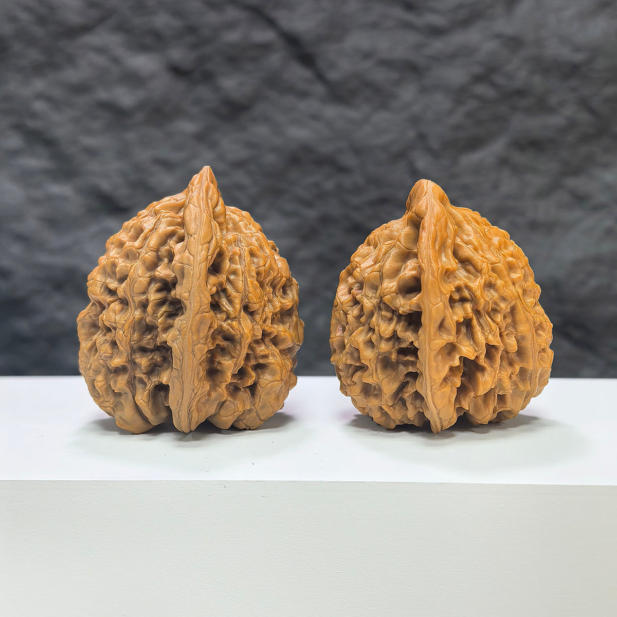 Official Wenwan Walnuts pair from Wenwan Art, classic walnut carvings, 44mm x 41mm, featuring detailed, traditional craftsmanship.