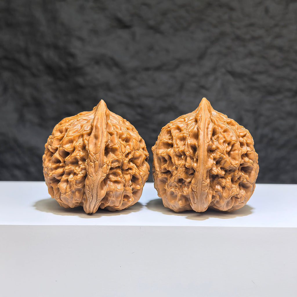 【收藏級】水龍紋 文玩核桃 (4.0 × 4.0cm) | [Collector's Grade] Water Dragon Texture Walnut (4.0 × 4.0cm) - SKU: SLW-1Z8
