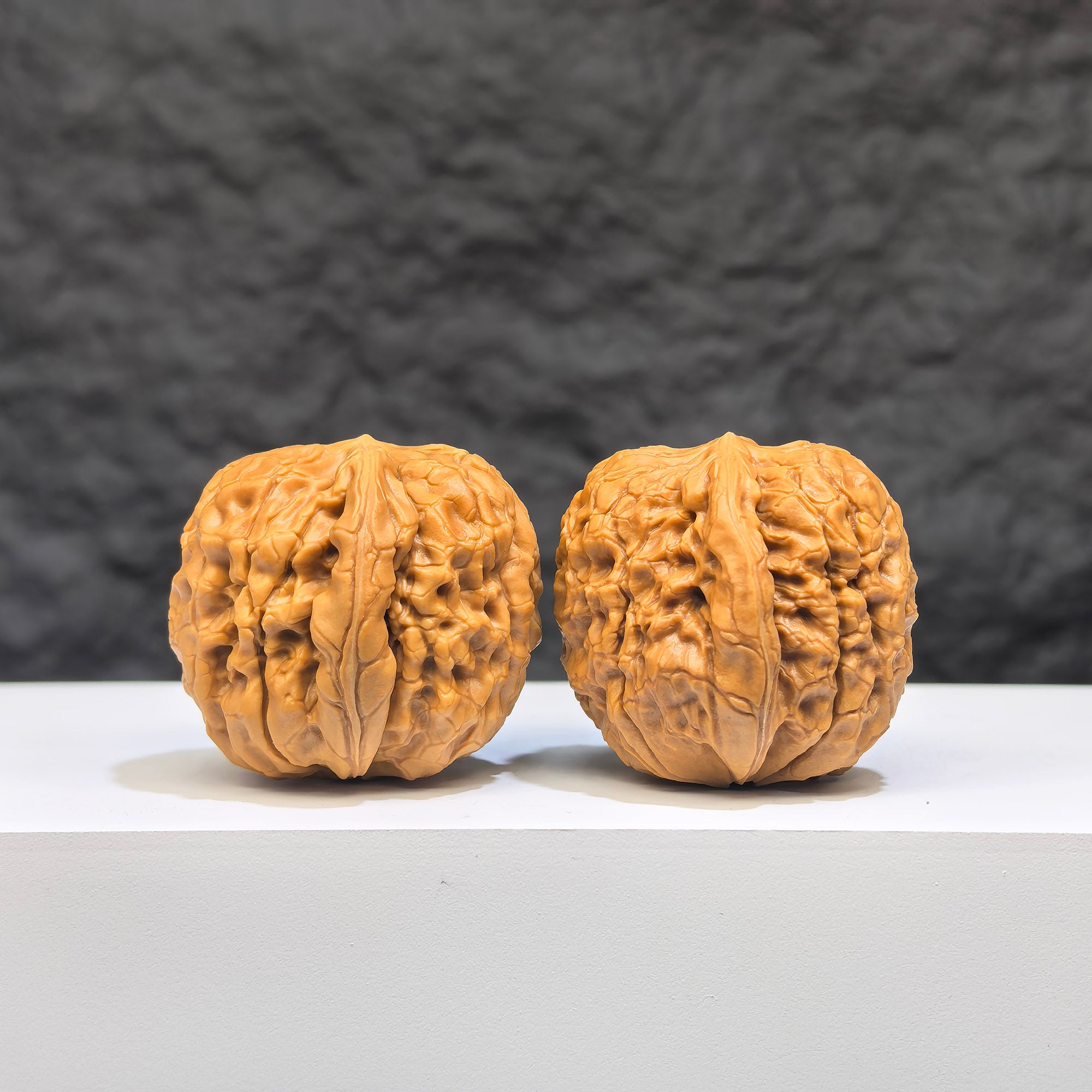 Miniature Wenwan Walnut with Oracle Bone Script carvings, 33mm, from Wenwan Art, featuring intricate Chinese character engravings.