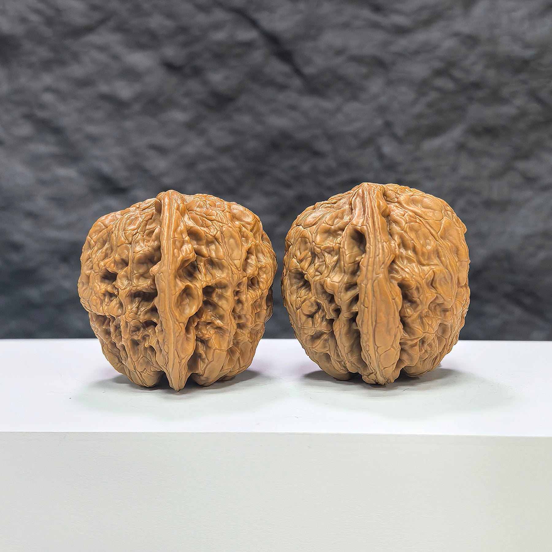 Pair of North China General Shoulder Wenwan walnuts from Wenwan Art, 40mm size, featuring smooth, polished walnut shells.