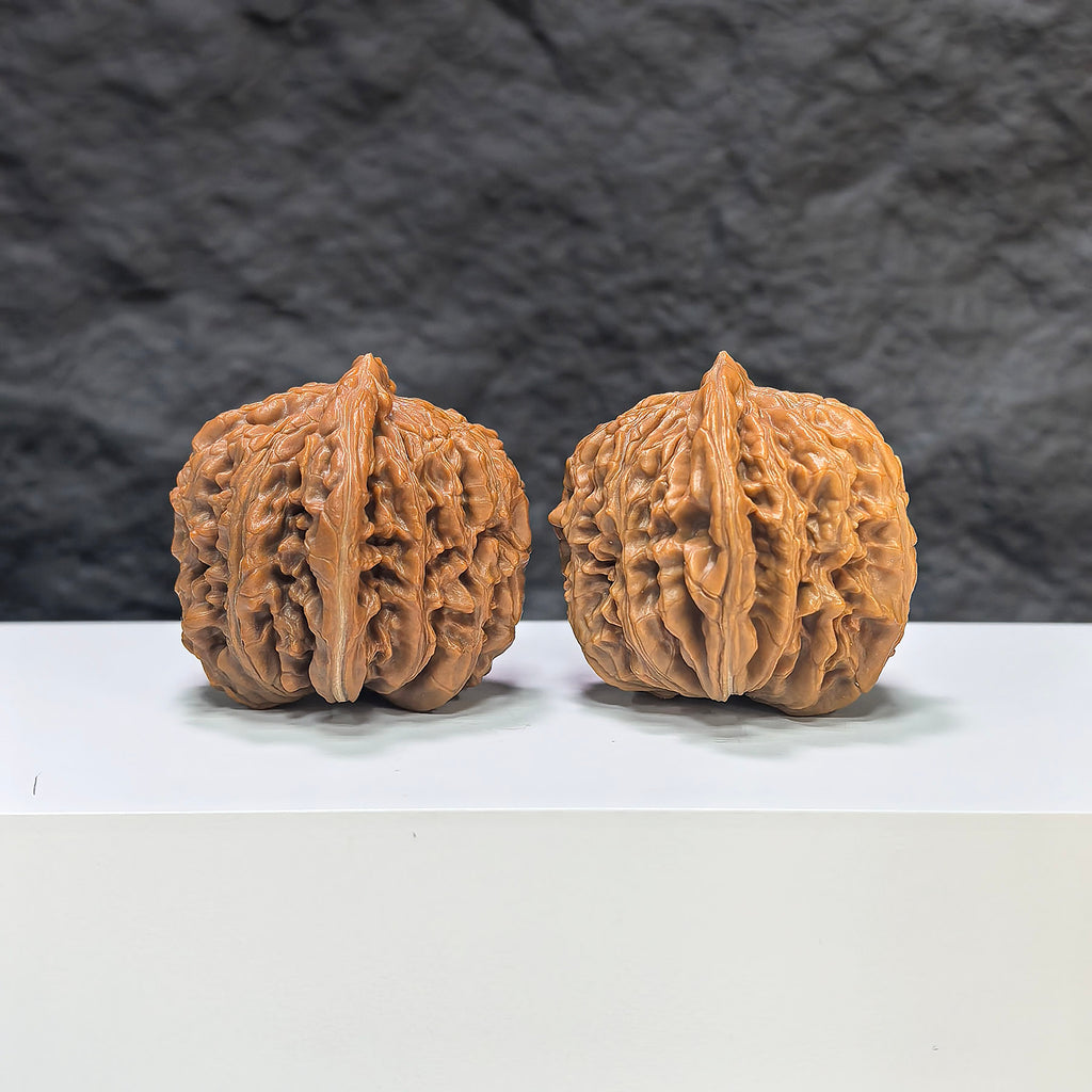 Selected grade Sizuolou Wenwan walnut, 4.1×4.0cm, showcasing smooth, polished surface and natural wood grain details.