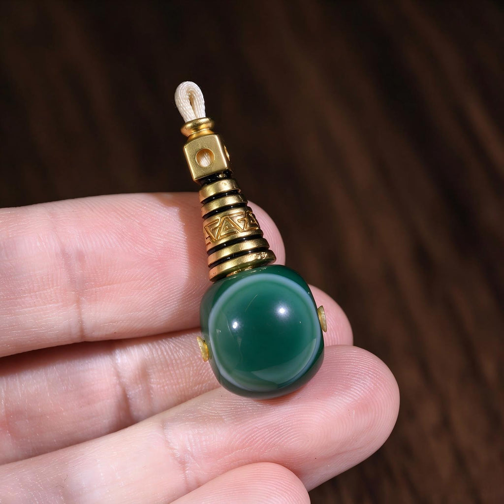ST-15 | Tourmaline Guru Bead with Copper Detail - 14.3 mm