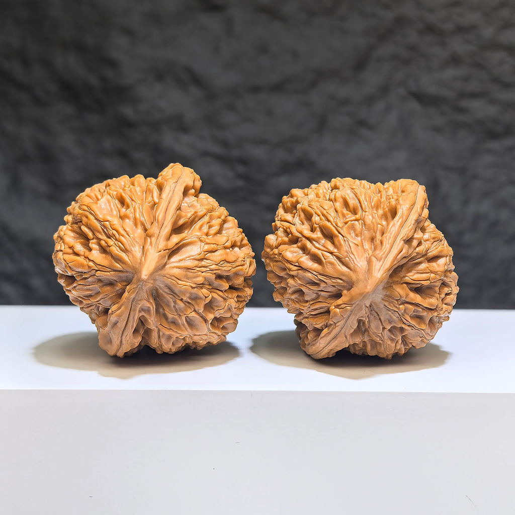 【收藏級】水龍紋 文玩核桃 (4.0 × 4.0cm) | [Collector's Grade] Water Dragon Texture Walnut (4.0 × 4.0cm) - SKU: SLW-1Z8